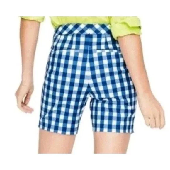 Boden Richmond Blue & White Checkered Shorts 4‎ '' size 8 - Picture 2 of 10